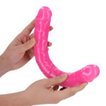 15 Inch Glow in the Dark Neon Pink Double Dong