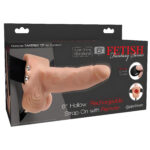 6 Inch Hollow Rechargeable Strap-On with Remote