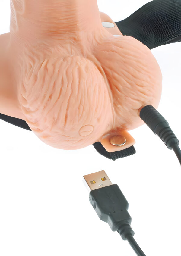 6 Inch Hollow Rechargeable Strap-On with Remote