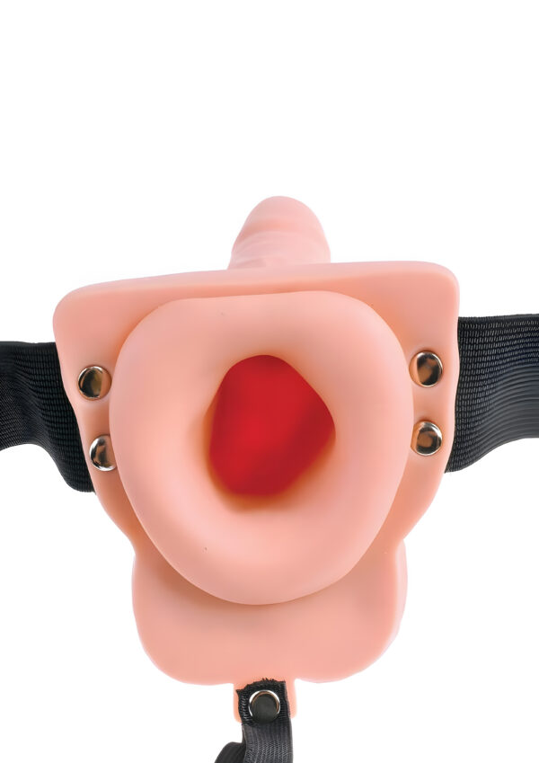 6 Inch Hollow Rechargeable Strap-On with Remote