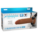 6 Inch Hollow Silicone Strap On Brown