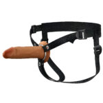 6 Inch Hollow Silicone Strap On Brown