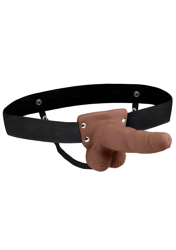 6 Inch Rechargeable Vibrating Strap-On With Balls