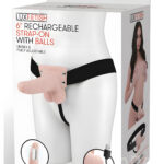 6 Inch Rechargeable Vibrating Strap-On With Balls