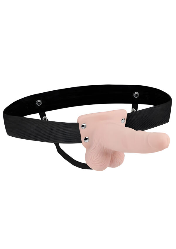 6 Inch Rechargeable Vibrating Strap-On With Balls