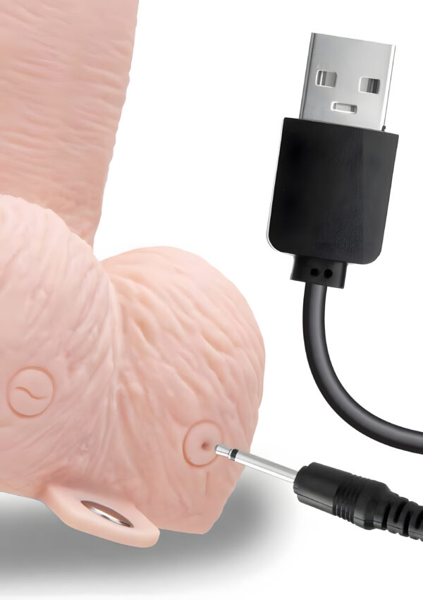 6 Inch Rechargeable Vibrating Strap-On With Balls