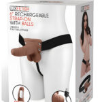 6 Inch Rechargeable Vibrating Strap-On With Balls