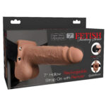 7 Inch Hollow Rechargeable Strap-On with Remote