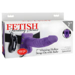 7 Inch Vibrating Hollow Strap-On with Balls