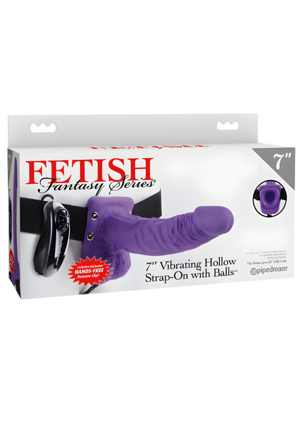 7 Inch Vibrating Hollow Strap-On with Balls