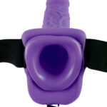 7 Inch Vibrating Hollow Strap-On with Balls