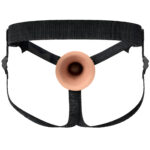 7 Inch White Hollow Silicone Strap On