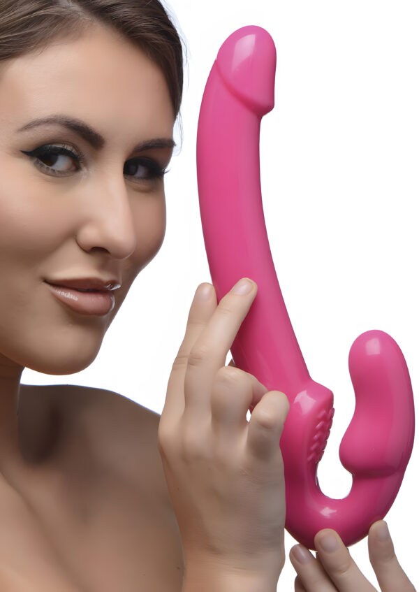 7X Revolver Slim 8 Inch Vibrating Strapless Strap-on