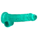 8" / 21 cm Realistic Dildo With Balls - Turquoise
