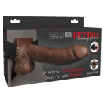 8 Inch Hollow Rechargeable Strap-On with Remote