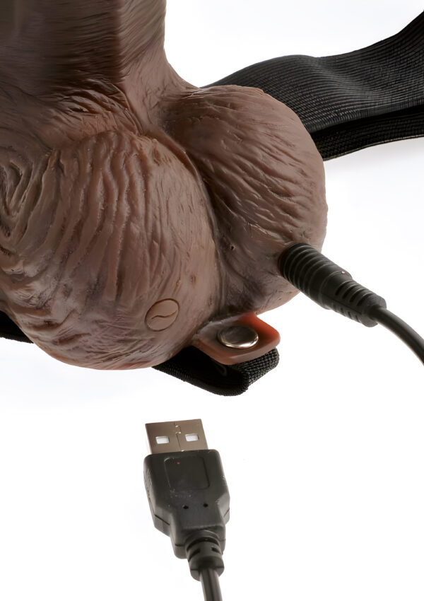 8 Inch Hollow Rechargeable Strap-On with Remote