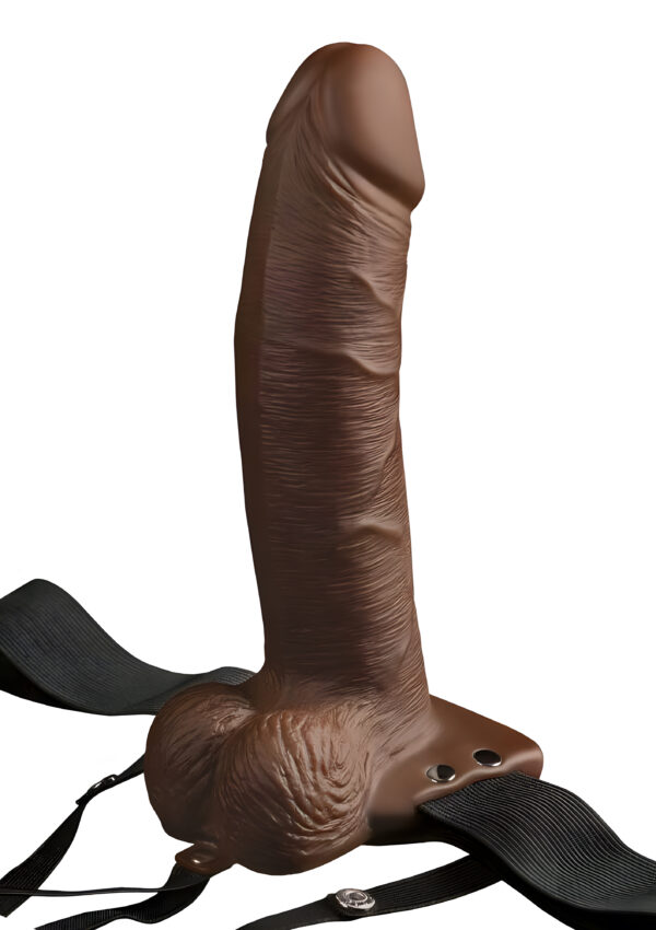 8 Inch Hollow Rechargeable Strap-On with Remote