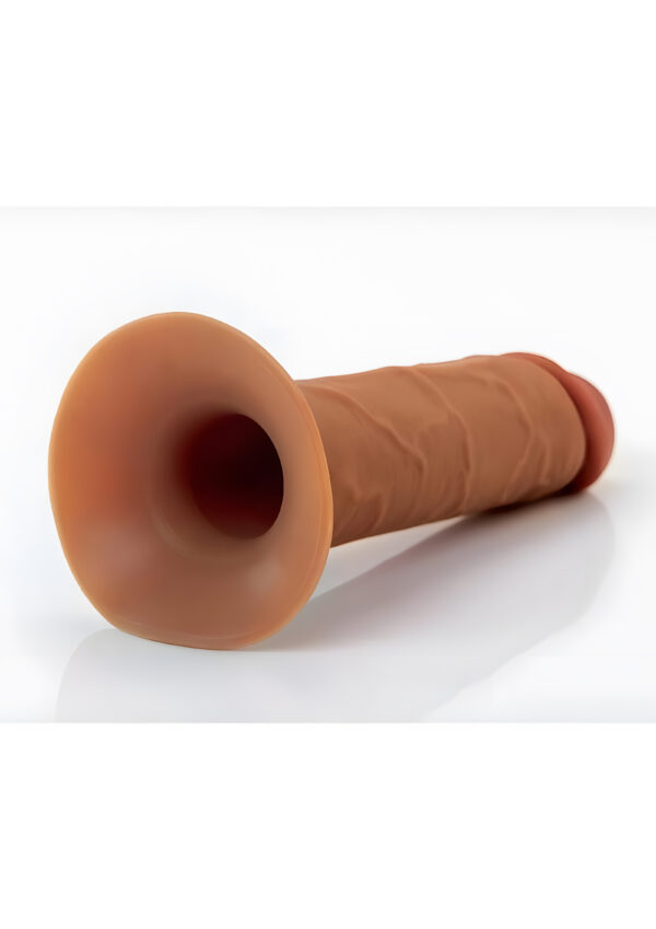 8 Inch Hollow Silicone Strap On Brown