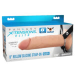 8 Inch Hollow Silicone Strap On Vanilla