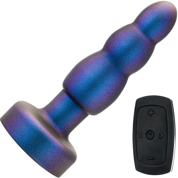 Anal Adventures Matrix Kinetic Silicone Vibrating, Gyrating & Rotating Remote Butt Plug By Blush - Space Age Blue
