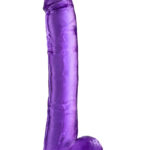 B Yours Plus Hefty N Hung Purple 14 Inch Dildo With Balls