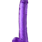 B Yours Plus Hefty N Hung Purple 14 Inch Dildo With Balls
