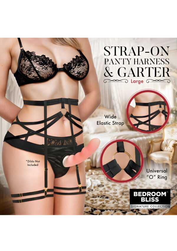 Belle Strap On Panty Harness and Garter Small Black