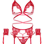 Beyond Bliss Bra and Panty Set Onesize Red