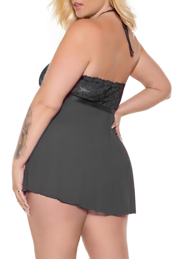 Black Babydoll and G-String Set in XL - Pink Pussycat