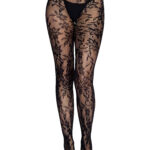 Black Chantilly Floral Lace Tights