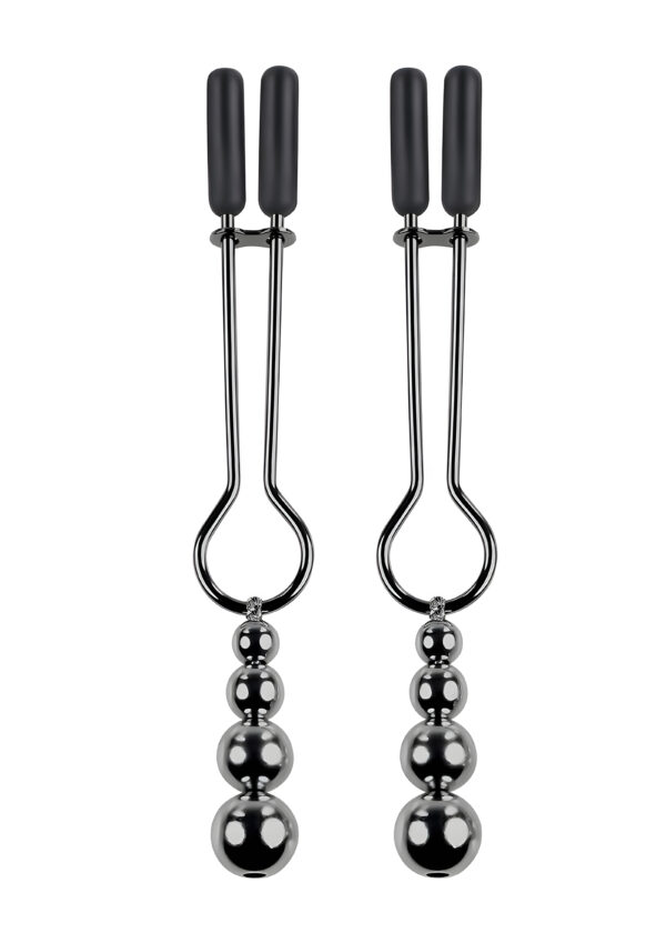 Black Chrome Beaded Nipple Clamps