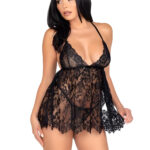 Black Lace Babydoll Set Medium