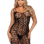 Black Love Crochet Mini Dress