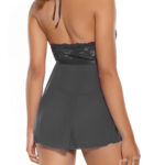 Black Pink Pussycat Babydoll and G String One Size