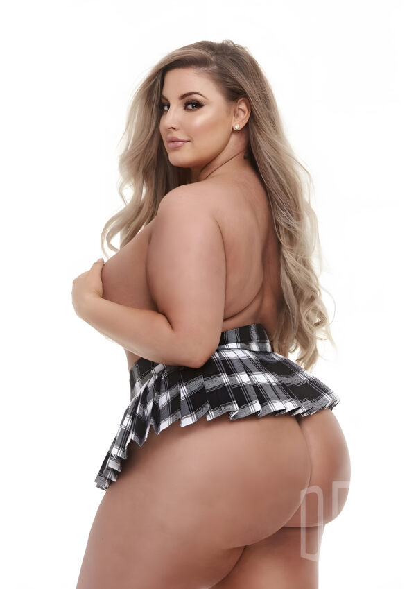 Black Standard Plaid Schoolgirl Skirt - Teacher's Pet - XLarge