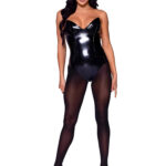 Black Vinyl Bodysuit Small