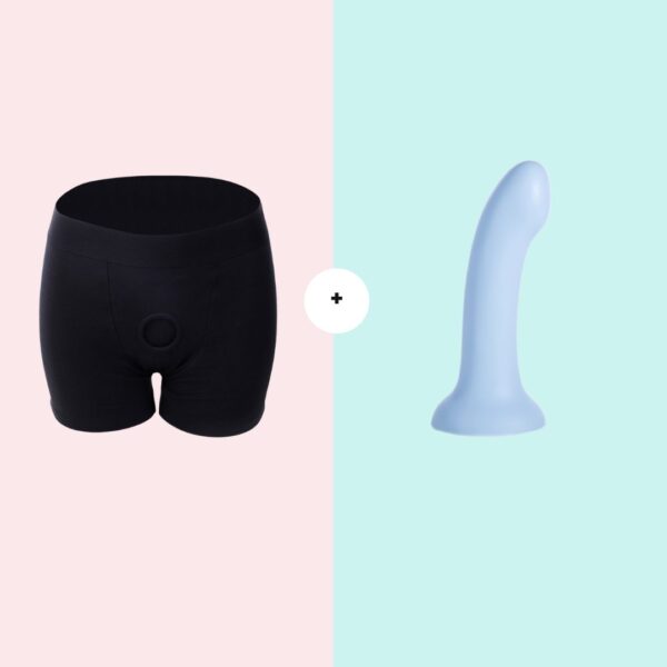 Blue Dildo Strap On And Harness