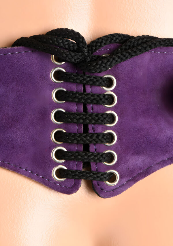 Bodice Deluxe Leather Corset Harness - Purple