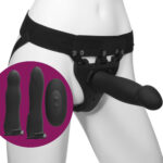 Body Extensions BE Naughty Hollow Vibrating Silicone Strap-On System With 3 Attachments by Doc Johnson