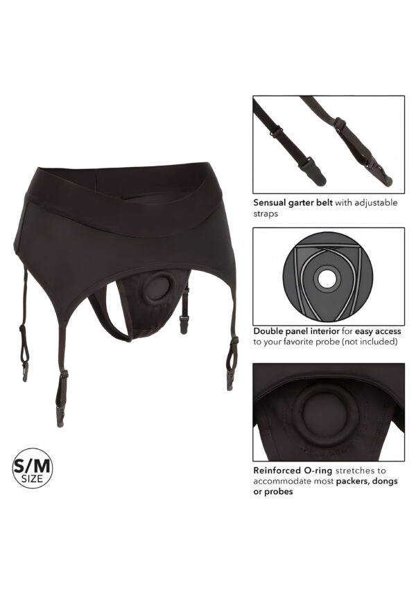 Boundless Thong with Garter Sm Med Black