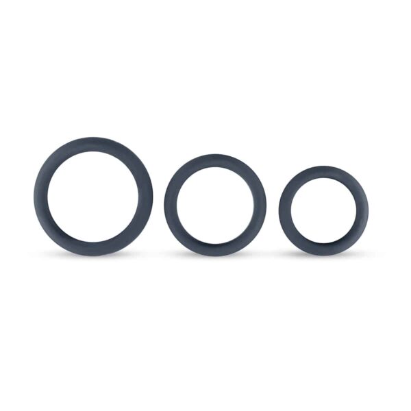 Buy the Boners 3-Piece Flat Cock Ring Kit Grey at Cloud Climax
