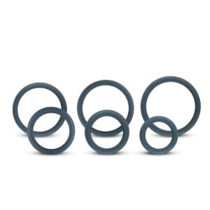 Buy the Boners 6-Piece Cock Ring Set Grey at Cloud Climax