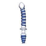 Buy the Glas 10inch Mr Swirly Double Ended Dildo And Butt Plug Clear at Cloud Climax
