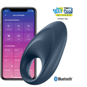 Buy the Satisfyer Mighty One Ring Vibrator Blue at Cloud Climax