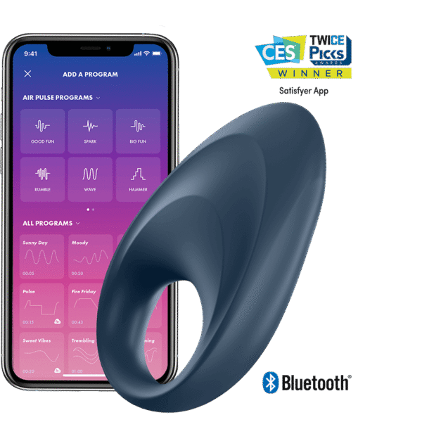 Buy the Satisfyer Mighty One Ring Vibrator Blue at Cloud Climax