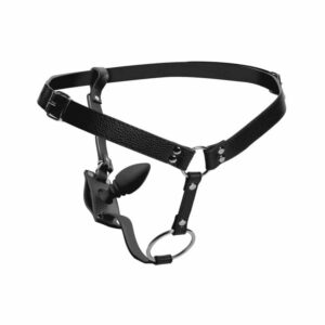 Buy the Strict Male Cock Ring Harness With Silicone Anal Plug at Cloud Climax