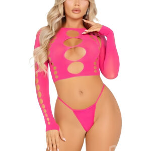 Caught Up Pink Crop Top Set
