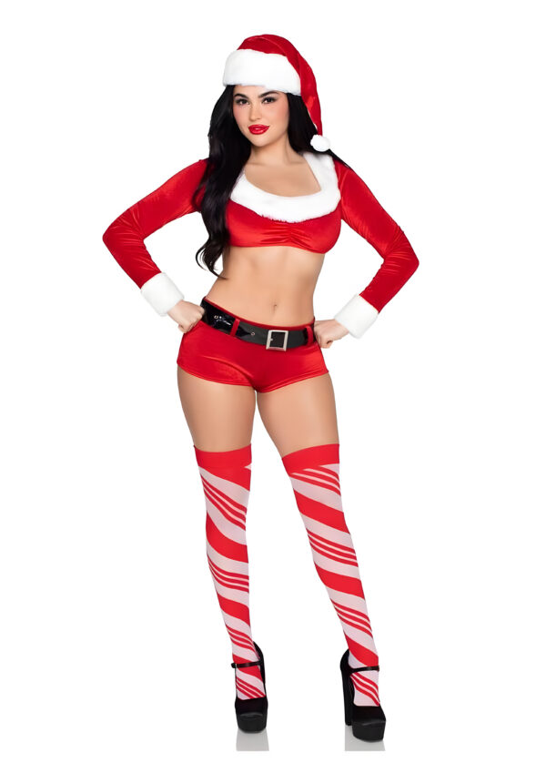 Christmas Cutie Costume Large Red White 4pc