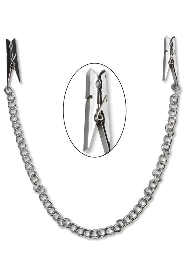 Clothes Pin Style Nipple Clamps with Chain