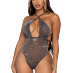 Convertible Plunging Rhinestone Teddy